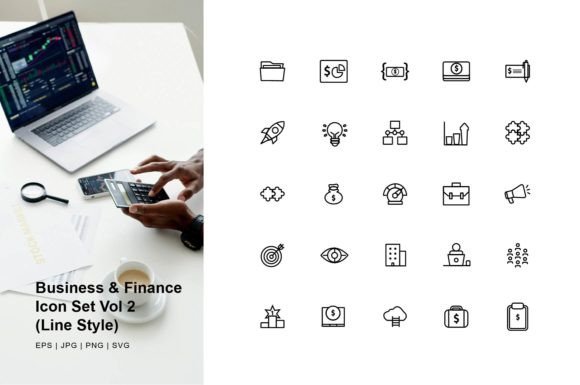 Business and Finance Icon Set Line Vol 2: A Tool for Visual Communication