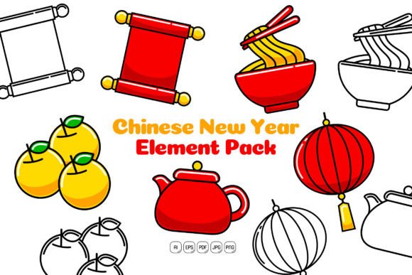 Chinese New Year Element Pack 04: A Comprehensive Toolkit for Professional Design Workflows