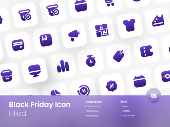 Elevating Black Friday Campaigns with a Modern Gradient Icon Set