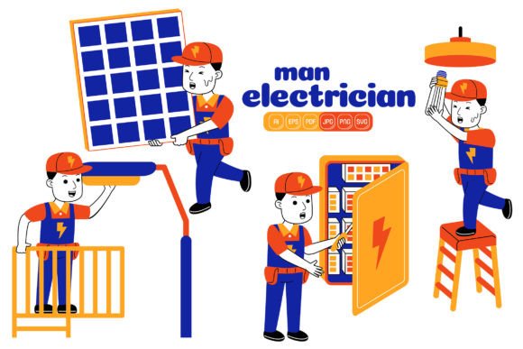 Optimizing Your Professional Visual Branding with the Man Electrician Vector Pack 03