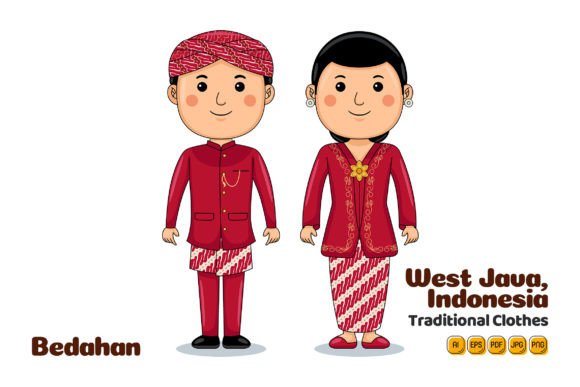 The West Java Indonesia Traditional Cloth 02 Digital Vector Collection