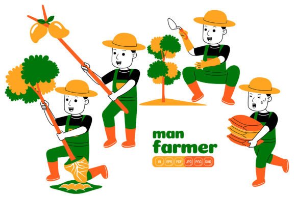 Unlock Creative Potential with the Man Farmer Vector Pack 03