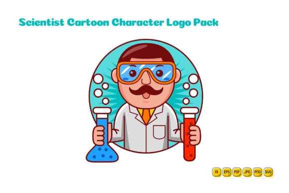Unlock Creativity with Scientist Cartoon Character Logo 02