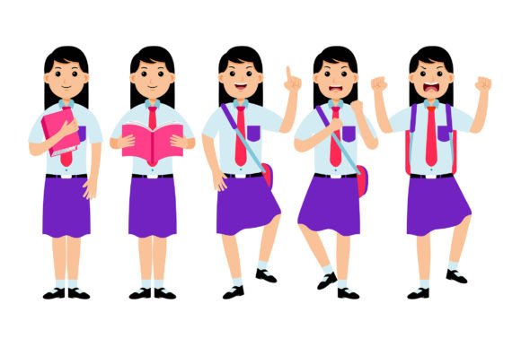 Why Girl Student Wearing Uniform Vector 02 is a Versatile Foundation for Professional Design Projects