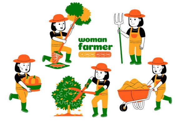 Woman Farmer Vector Pack 02: Unlock Infinite Creative Variations