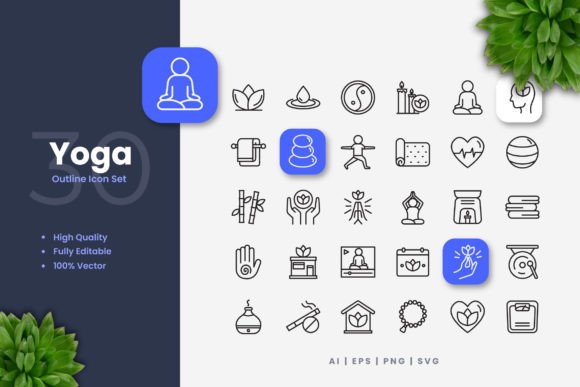 Yoga Icons: A Versatile Visual Toolkit for Modern Creators